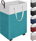 Collapsible Rolling Laundry Basket with Wheels and Handles for Bedroom or Dorm