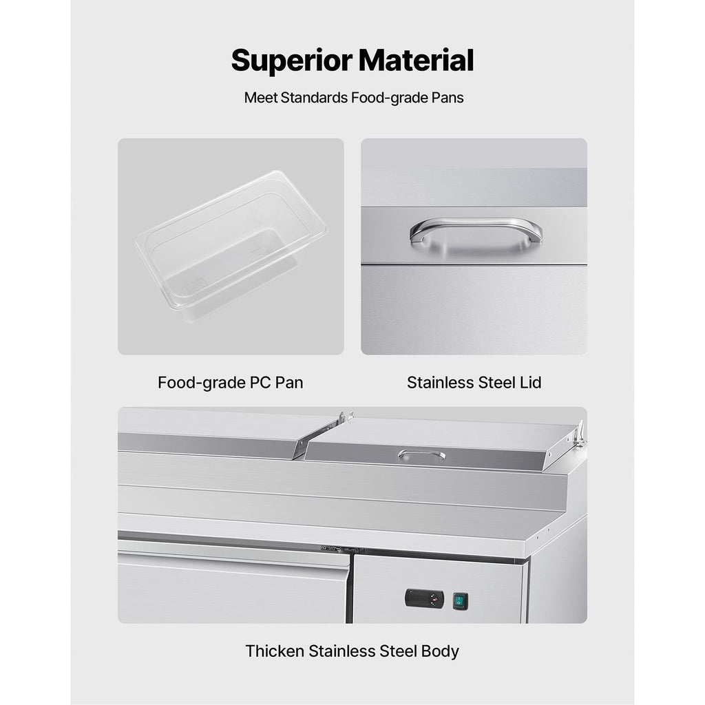 Commercial Refrigerated Pizza Prep Worktable