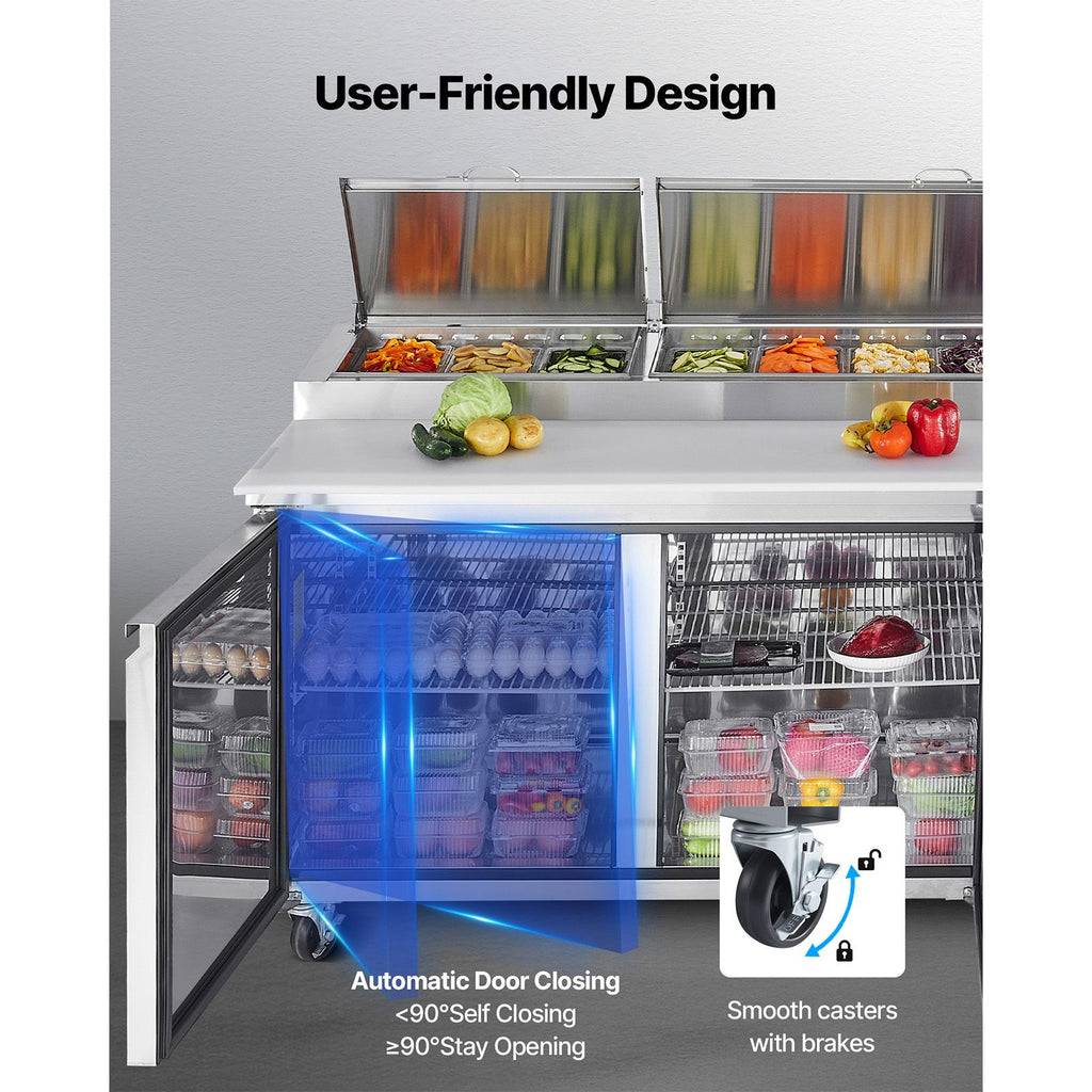 Commercial Refrigerated Pizza Prep Worktable