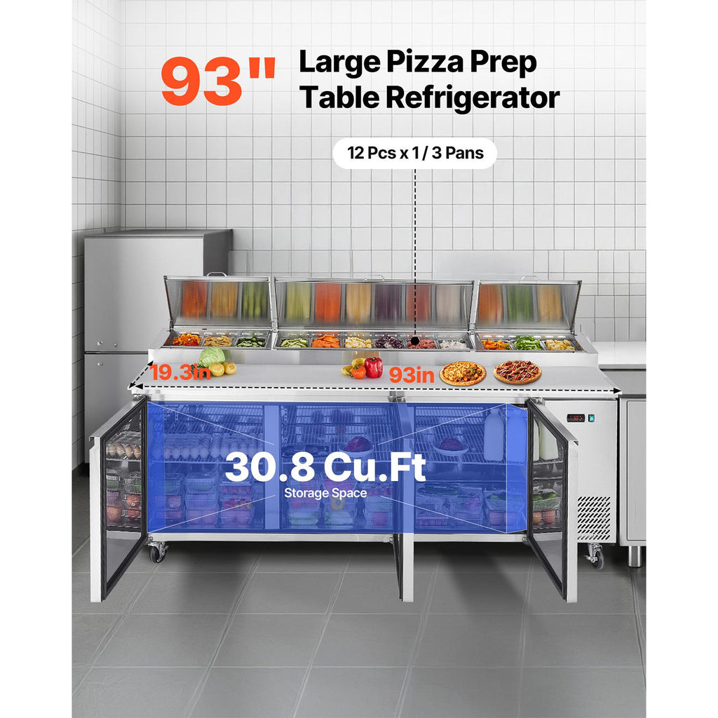 Commercial Refrigerated Pizza Prep Worktable