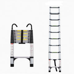 Aluminum Telescoping Ladder with Hooks & Stabilizers