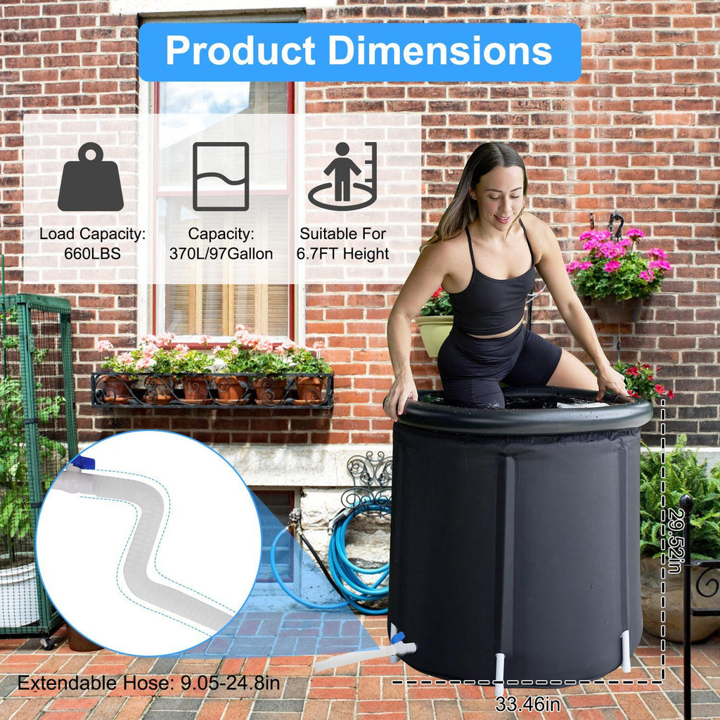 Portable Covered Cold Plunge Tub for Adults