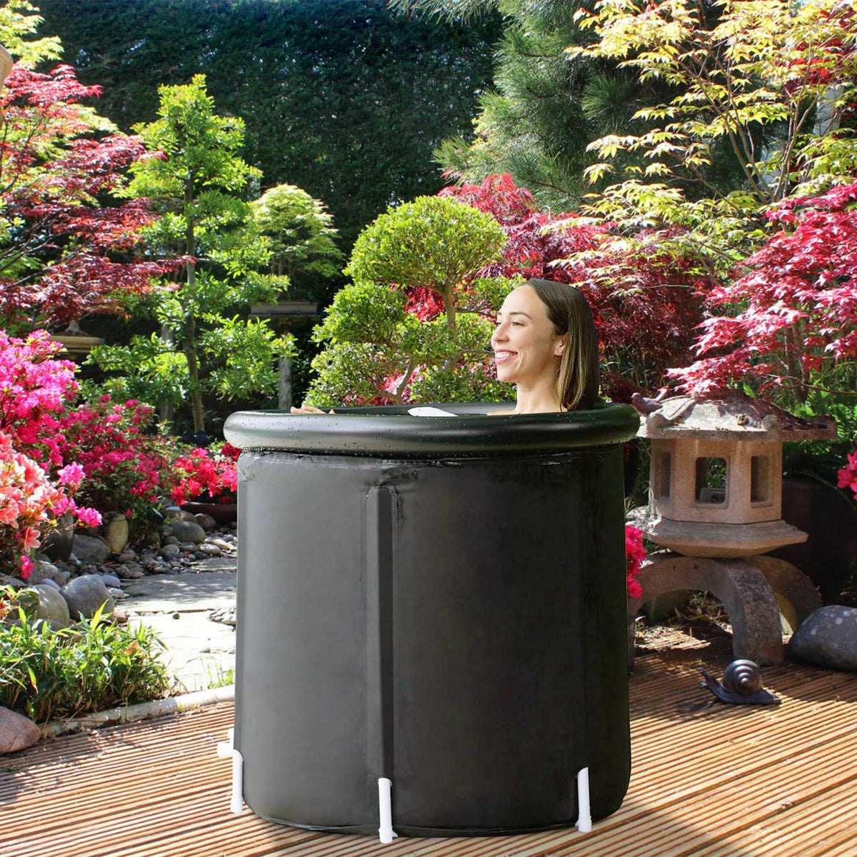 Portable Covered Cold Plunge Tub for Adults