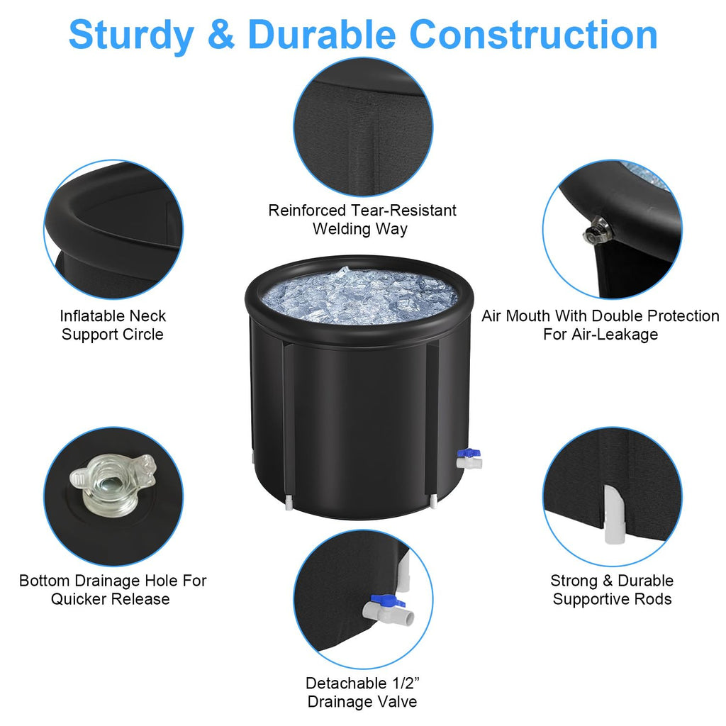 Portable Covered Cold Plunge Tub for Adults