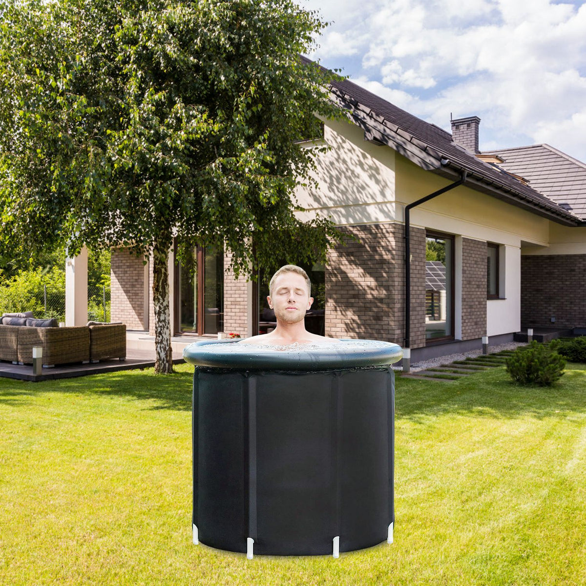 Portable Covered Cold Plunge Tub for Adults