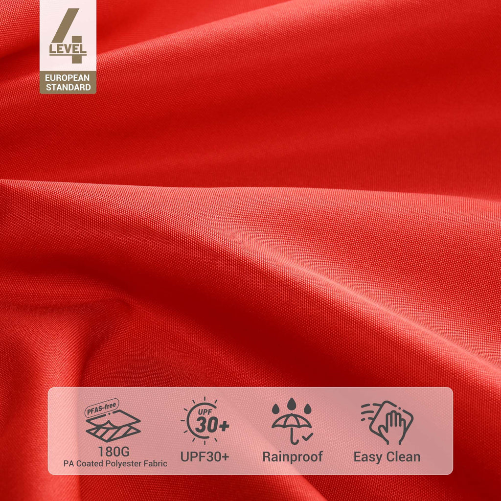 Red Patio Umbrella with Pulley Lift