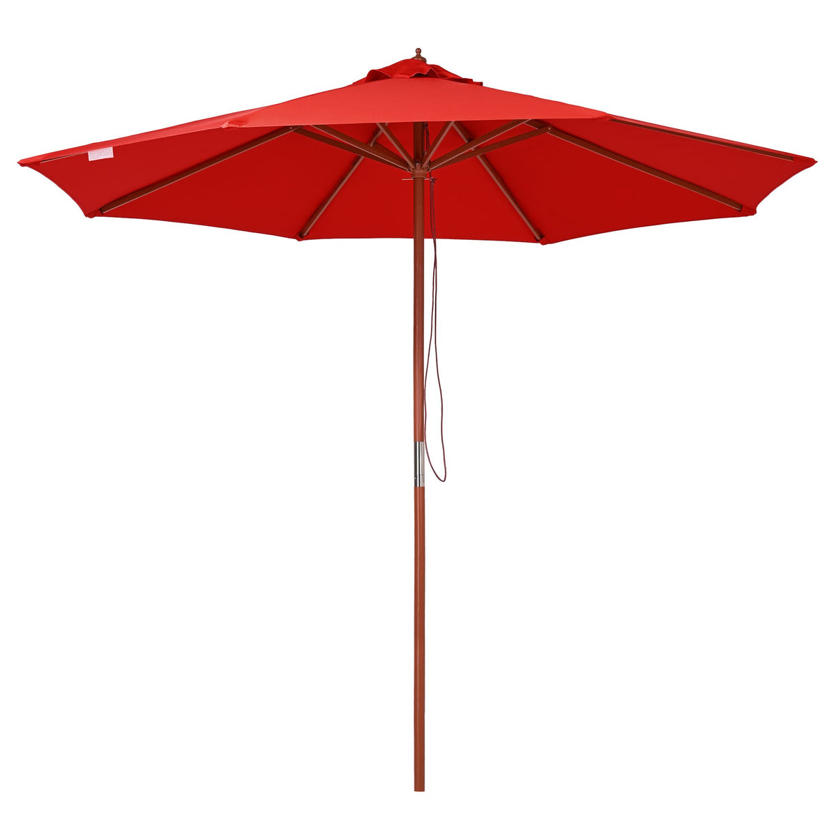 Red Patio Umbrella with Pulley Lift