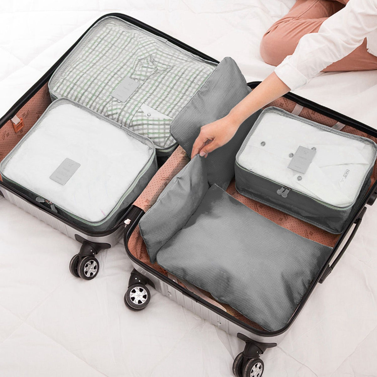 Coordinated Travel Packing Cube and Storage Bag Set