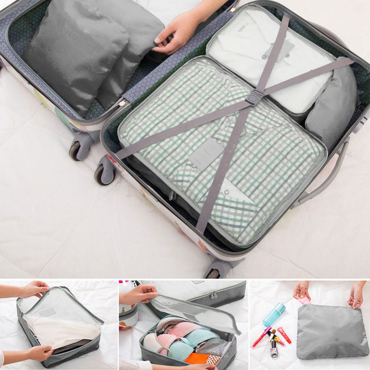 Coordinated Travel Packing Cube and Storage Bag Set