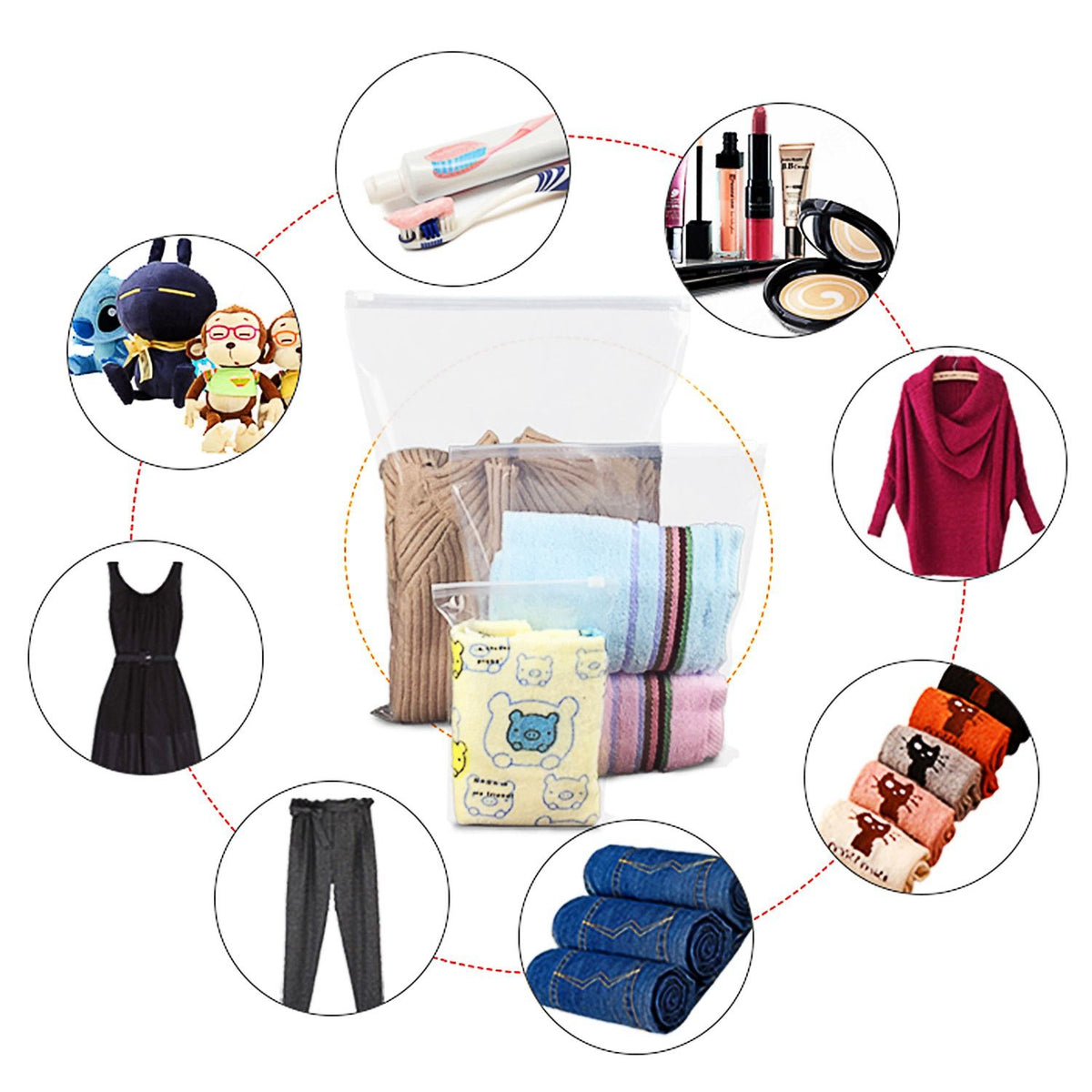 Coordinated Travel Packing Cube and Storage Bag Set