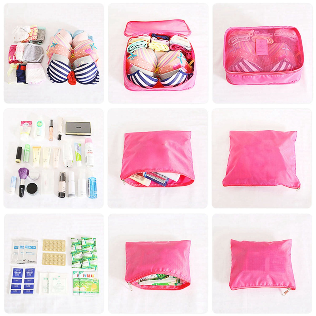 Coordinated Travel Packing Cube and Storage Bag Set