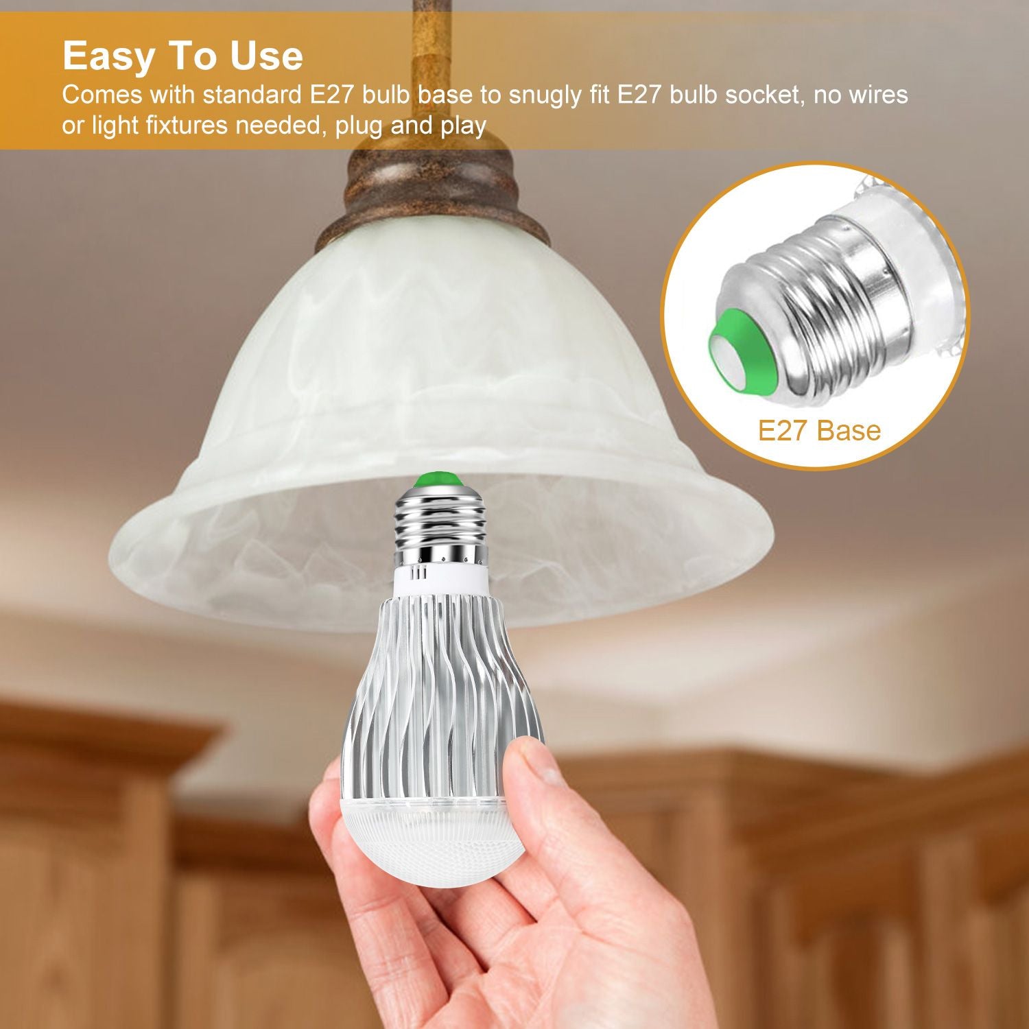 Color-Changing E27 LED Bulb with IR Remote