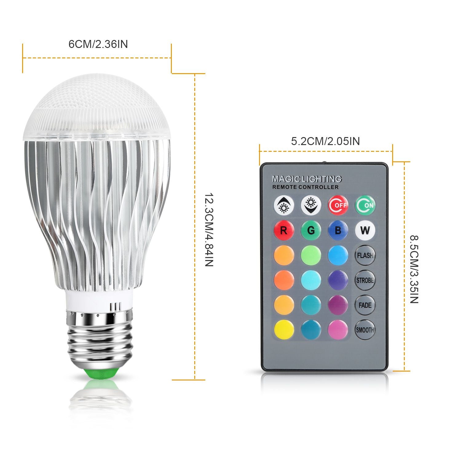 Color-Changing E27 LED Bulb with IR Remote