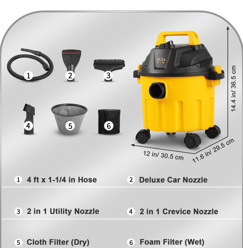 Wet-Dry Vacuum with Blower and Multi-Surface Tools