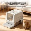 Flip-Top Cat Litter Box with Dual Entry