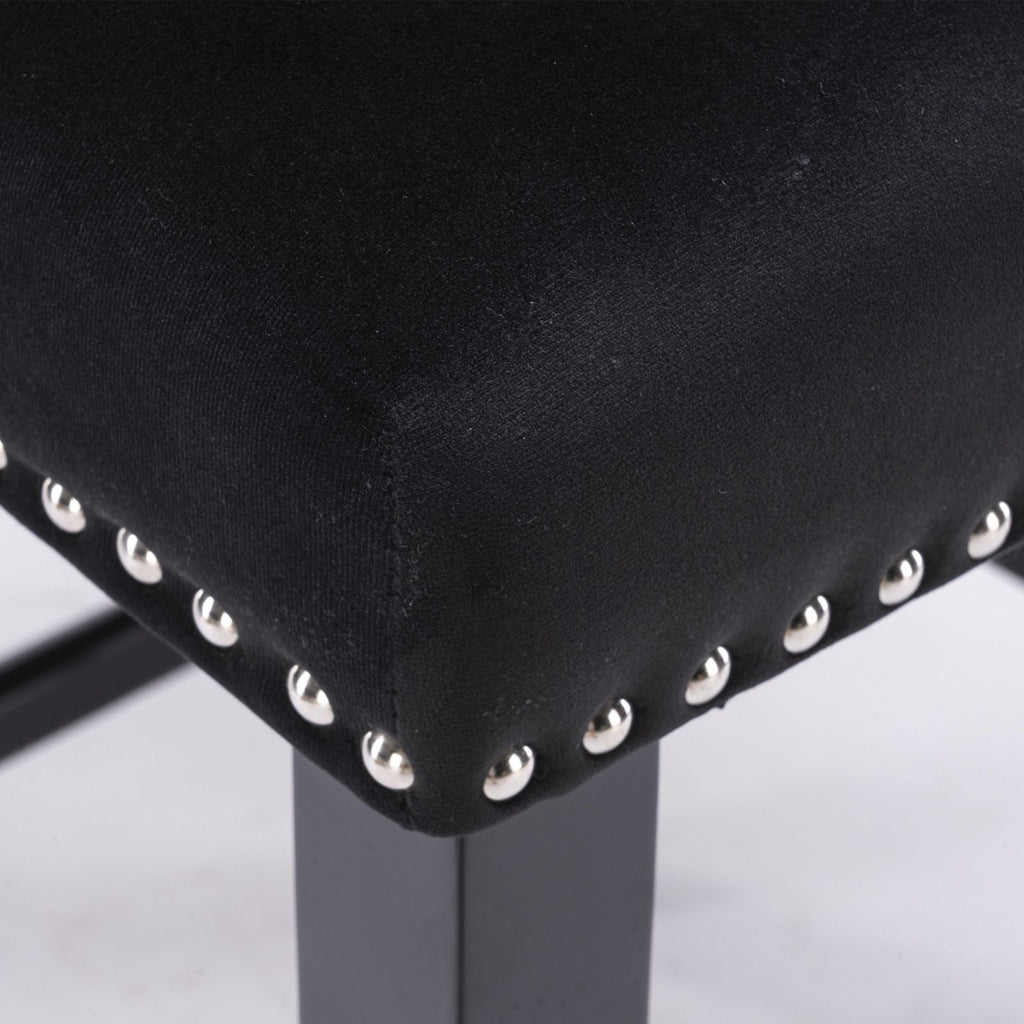 Set of 2 Contemporary Wing-Back Barstools with Decorative Nailhead Trim