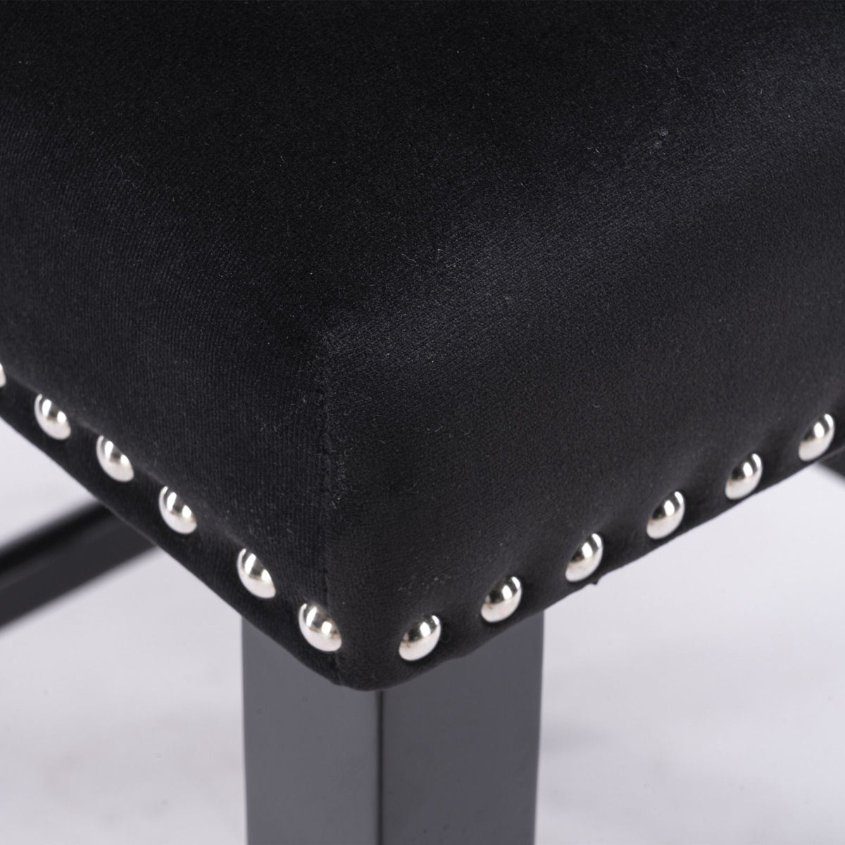 Set of 2 Contemporary Wing-Back Barstools with Decorative Nailhead Trim