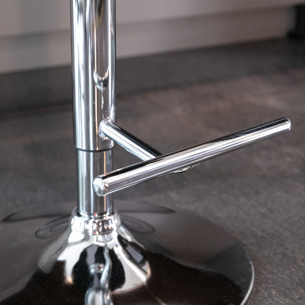 Modern Velvet Bar Stools with Adjustable Height and Chrome Base - Set of 2
