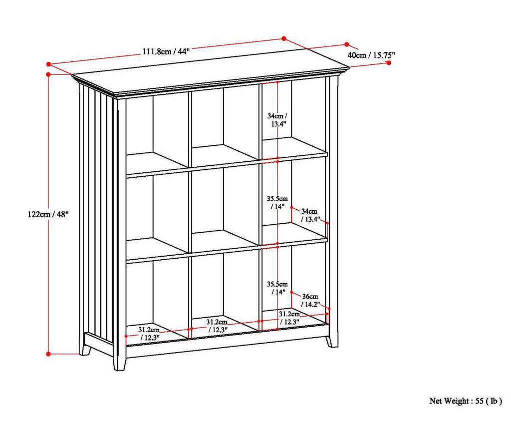 9-Cube Bookcase and Storage Unit – Black, Transitional Style