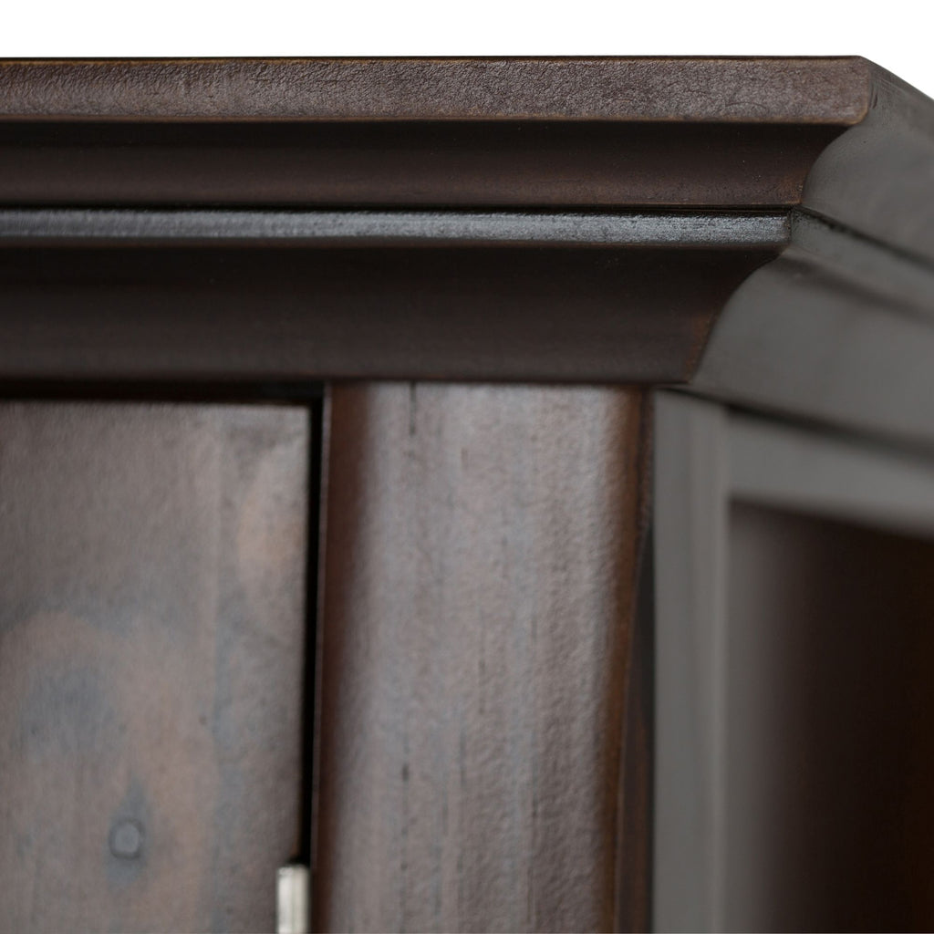 Transitional Entryway Storage Cabinet with Drawers and Glass Doors