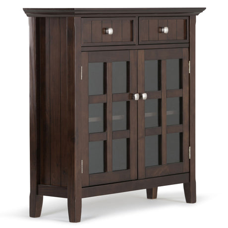 Transitional Entryway Storage Cabinet with Drawers and Glass Doors