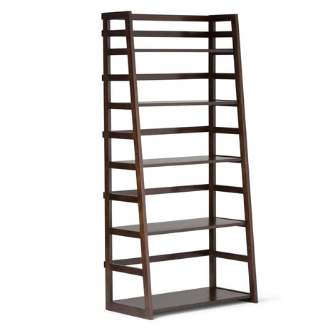 Acadian Ladder Shelf Bookcase in Brunette Brown