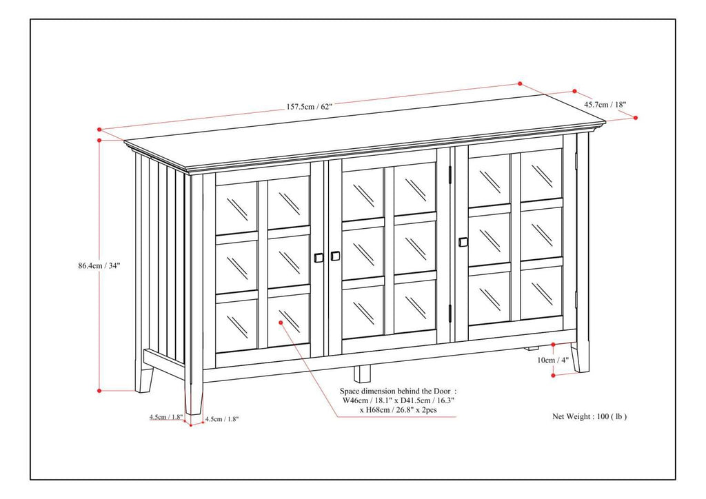 Wide Storage Cabinet with Adjustable Shelving
