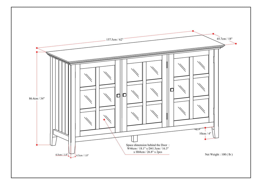 Wide Storage Cabinet with Adjustable Shelving