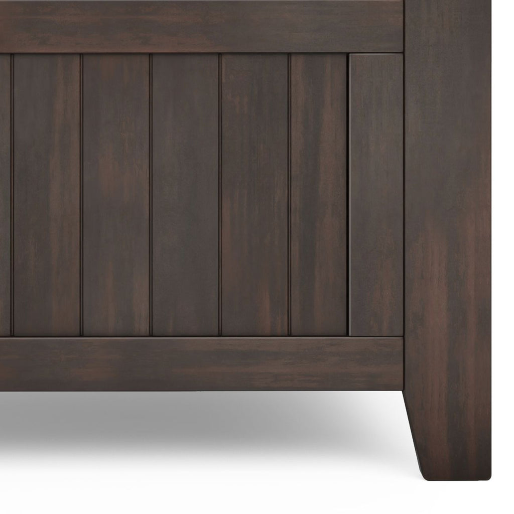 Acadian Solid Wood Small Entryway Storage Bench in Brunette Brown