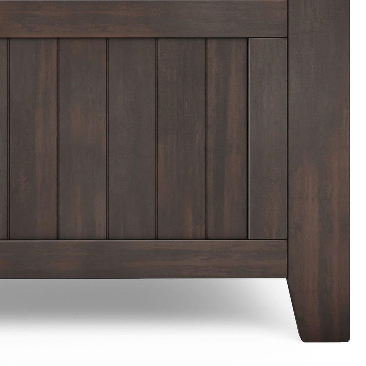 Acadian Solid Wood Small Entryway Storage Bench in Brunette Brown
