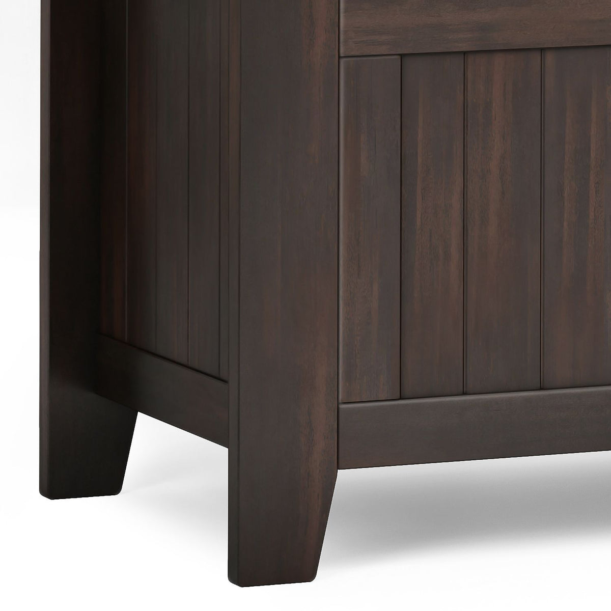 Acadian Solid Wood Small Entryway Storage Bench in Brunette Brown