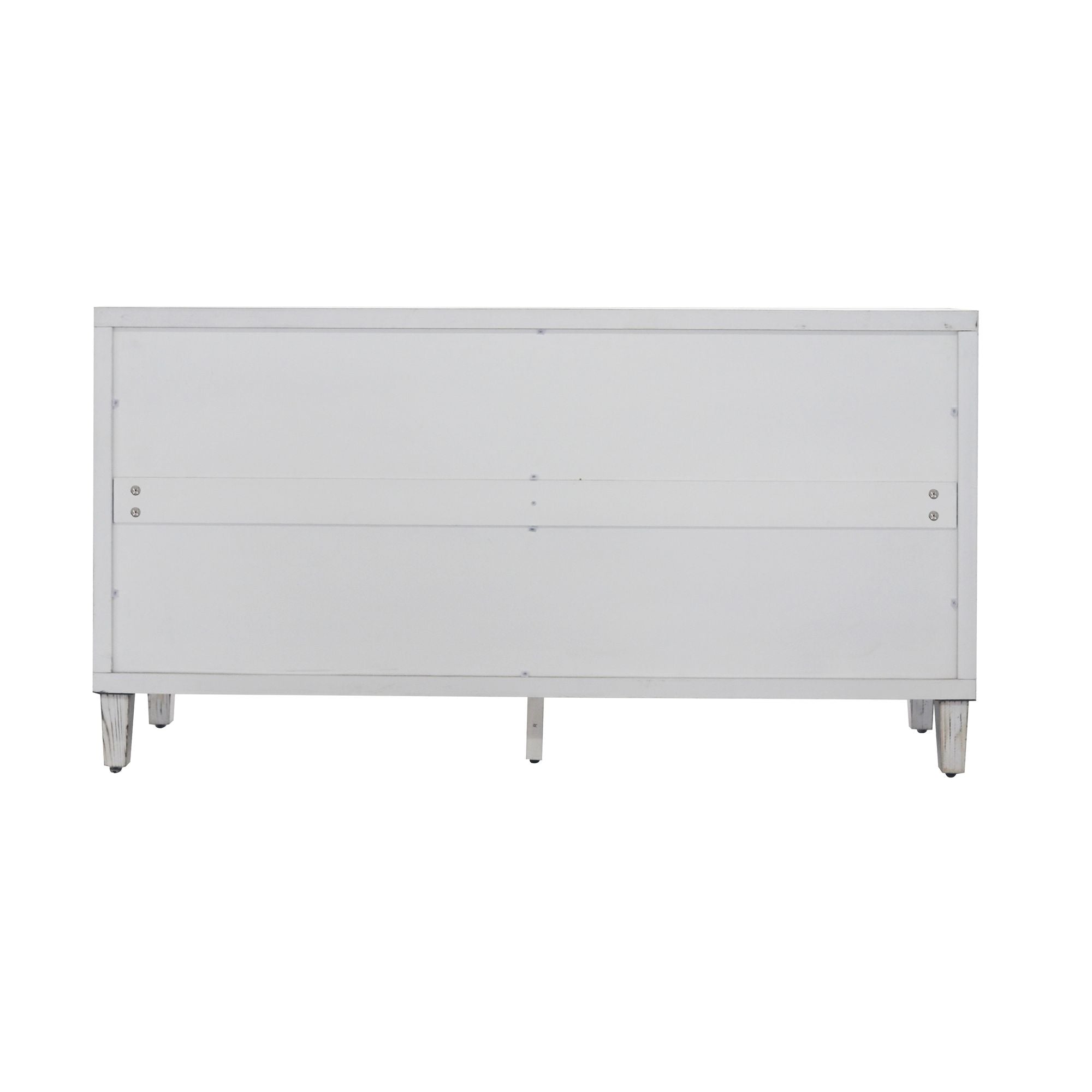 4-Door Wooden Accent Cabinet with Shabby Chic White Wash Finish