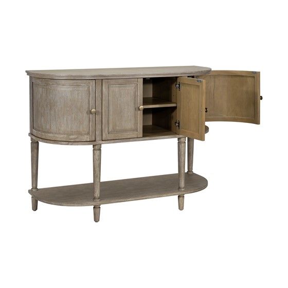 Bedford Collection Accent Cabinet with Curved Design and Adjustable Shelves