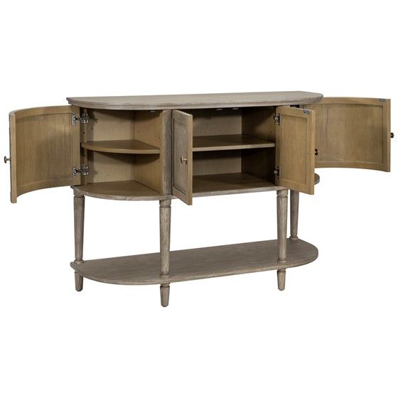 Bedford Collection Accent Cabinet with Curved Design and Adjustable Shelves
