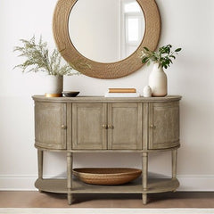 Bedford Collection Accent Cabinet with Curved Design and Adjustable Shelves