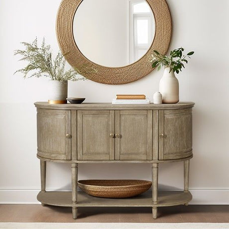 Bedford Collection Accent Cabinet with Curved Design and Adjustable Shelves
