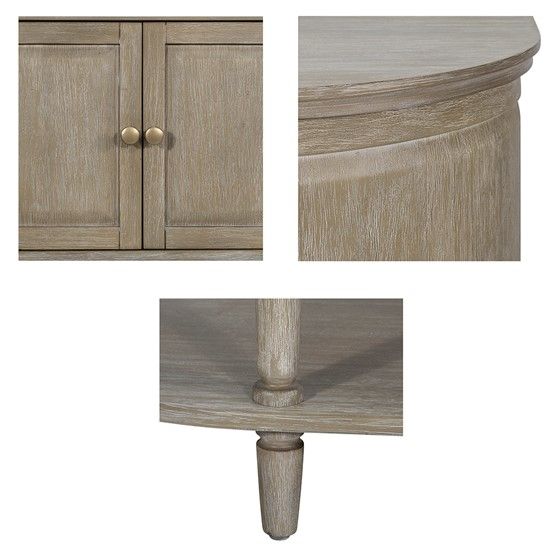 Bedford Collection Accent Cabinet with Curved Design and Adjustable Shelves