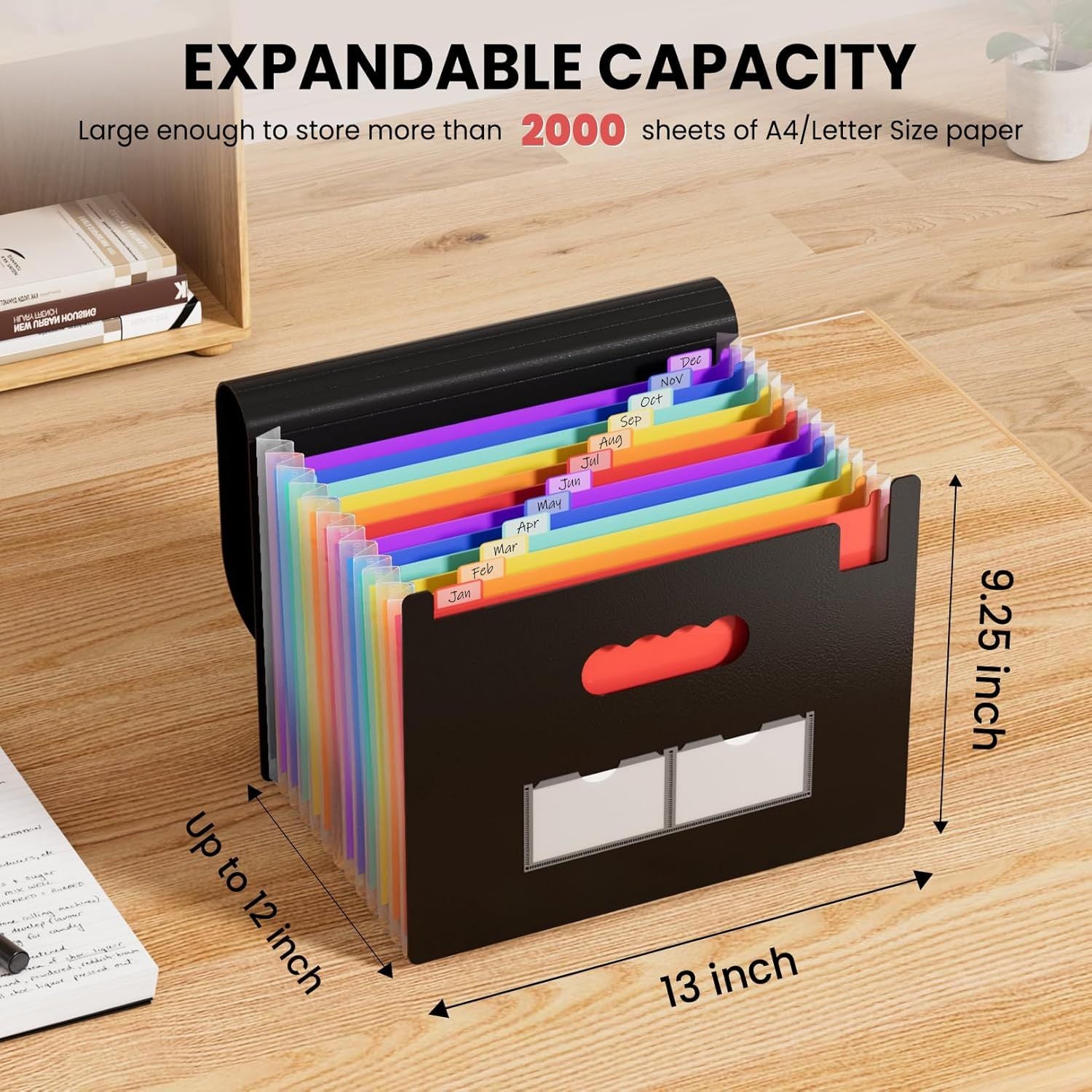 Expanding Accordion Organizer for Bills and Documents