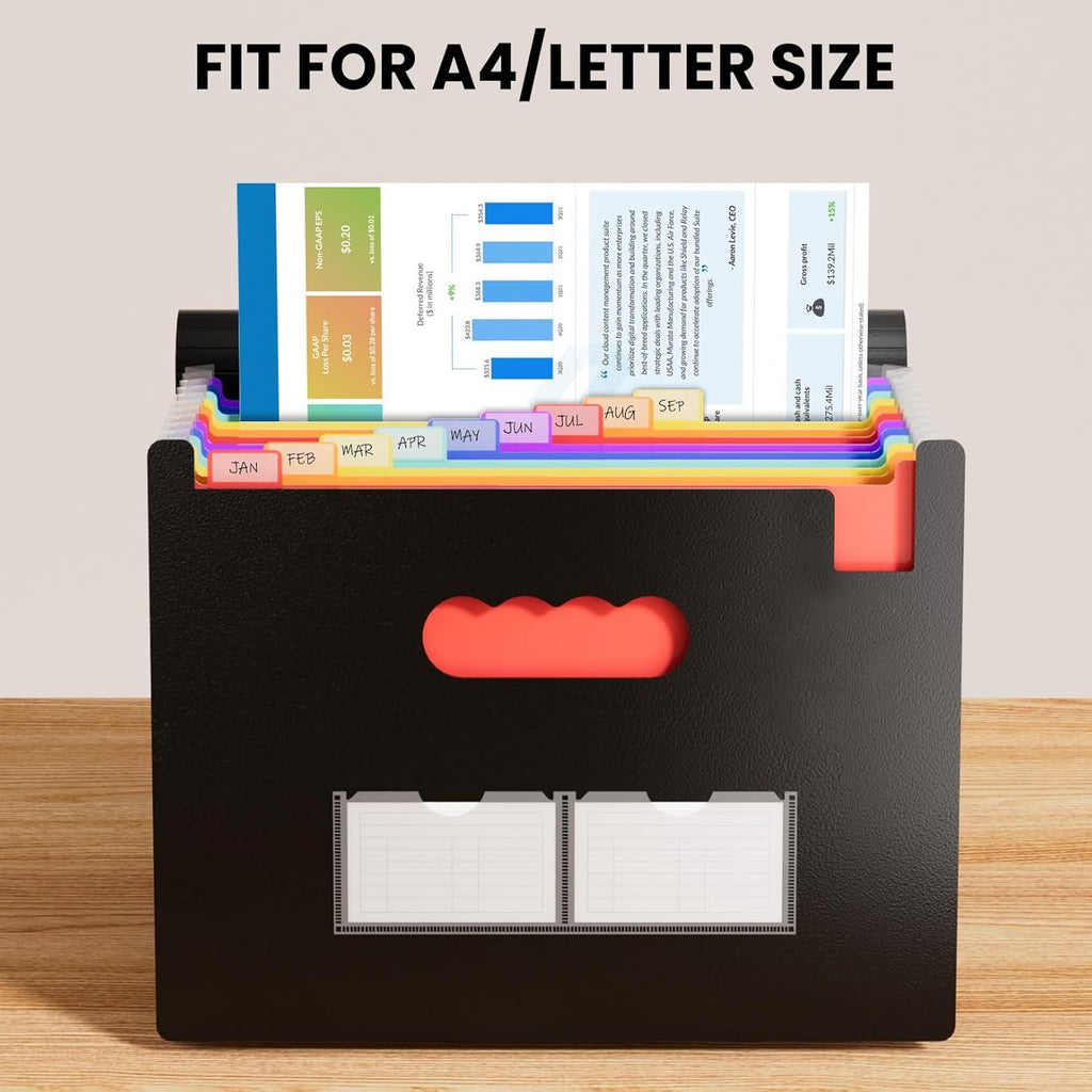 Expanding Accordion Organizer for Bills and Documents