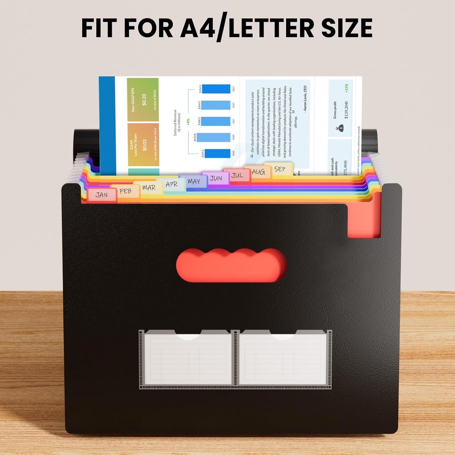 Expanding Accordion Organizer for Bills and Documents