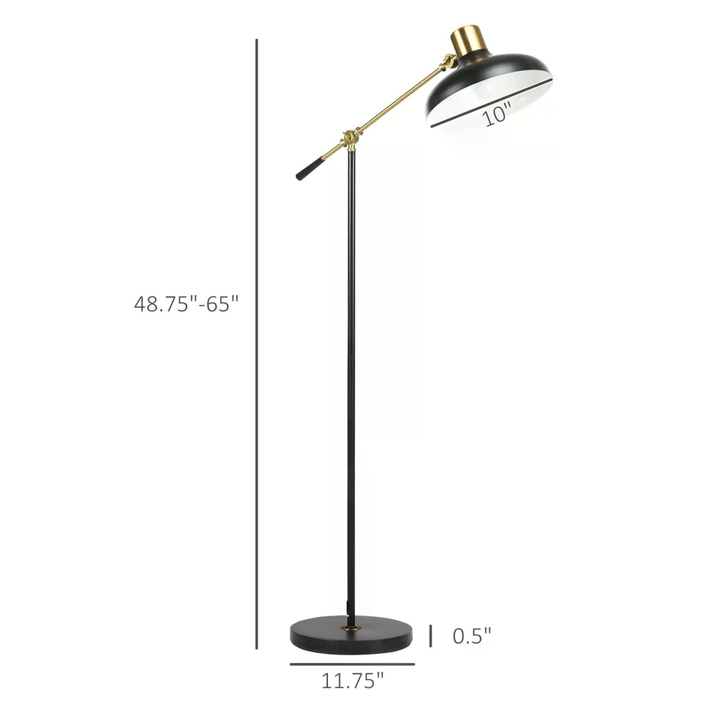 Black and Gold Adjustable Balance Arm Floor Lamp