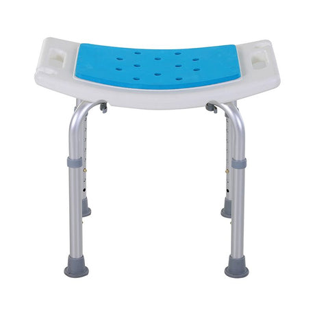 Adjustable Height Shower Bench Stool with Non-Slip Pads and Drainage Holes