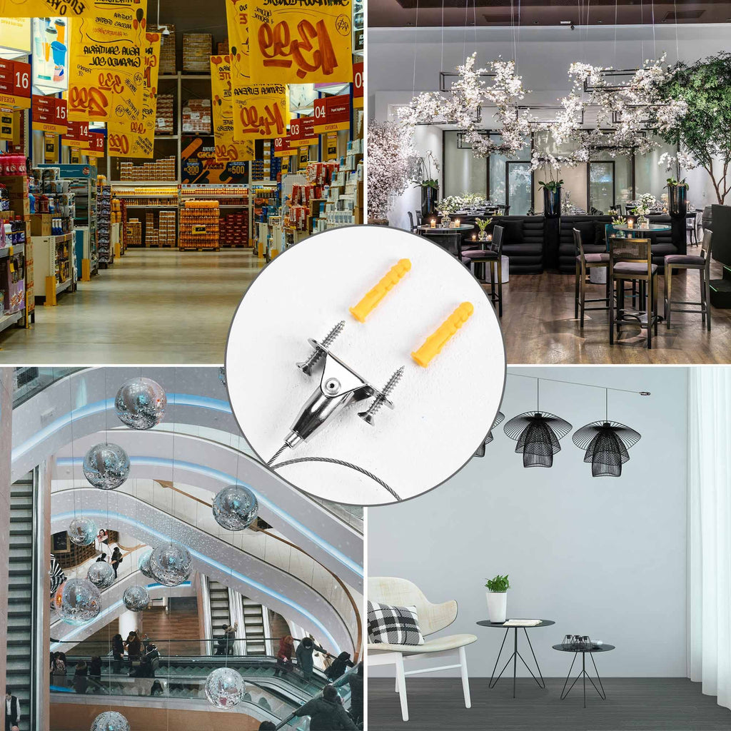 Fully Adjustable Picture Hanging Wire Ceiling Mount Set