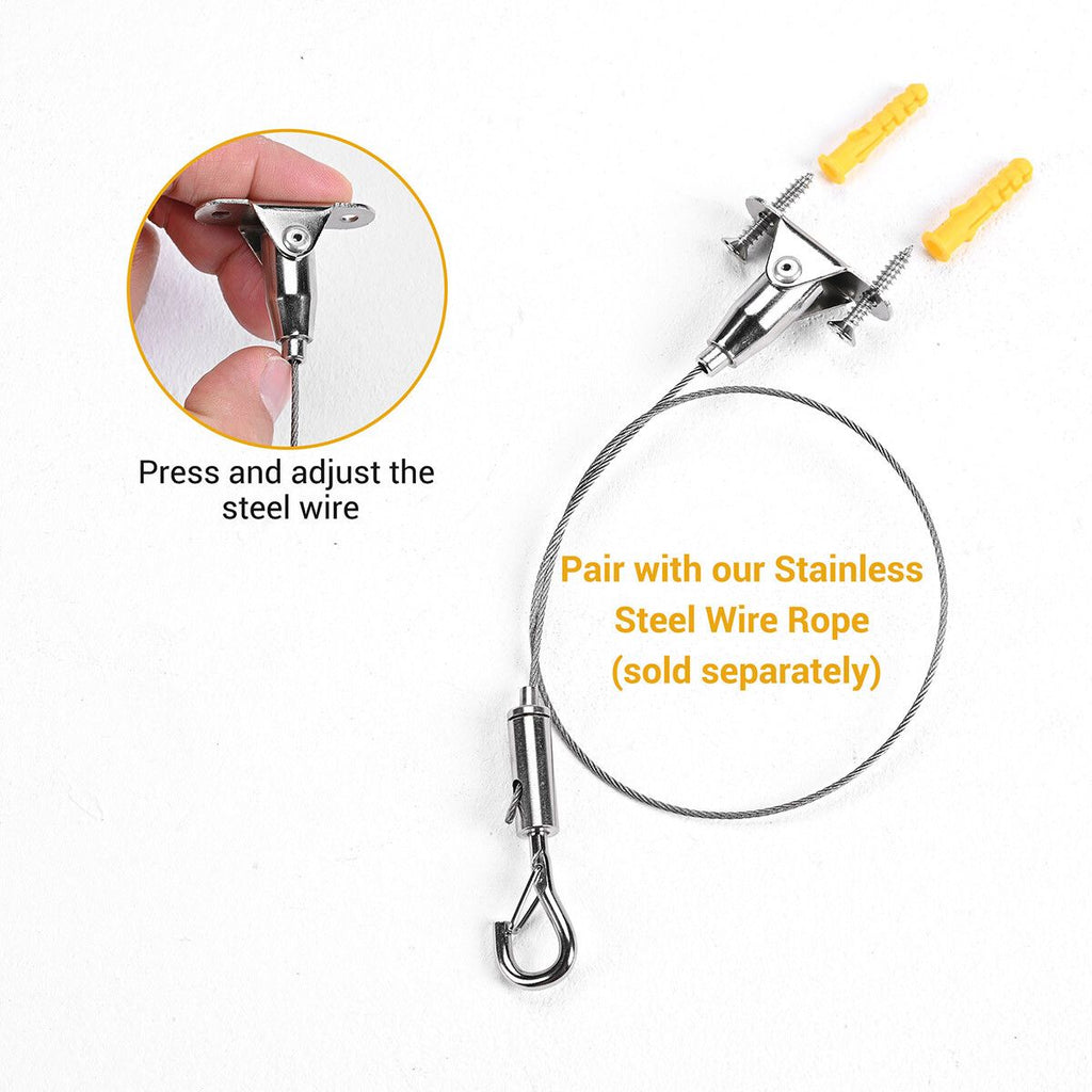 Fully Adjustable Picture Hanging Wire Ceiling Mount Set