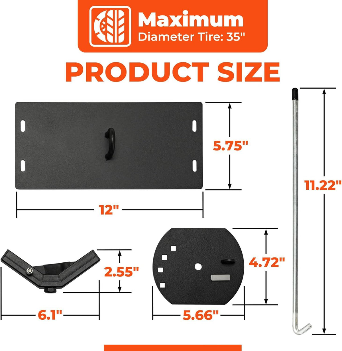 Adjustable Locking Roof Rack Spare Tire Carrier