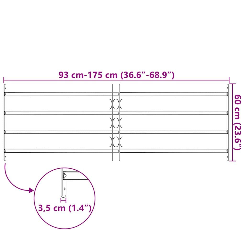 Adjustable Window Security Grille with Crossbars