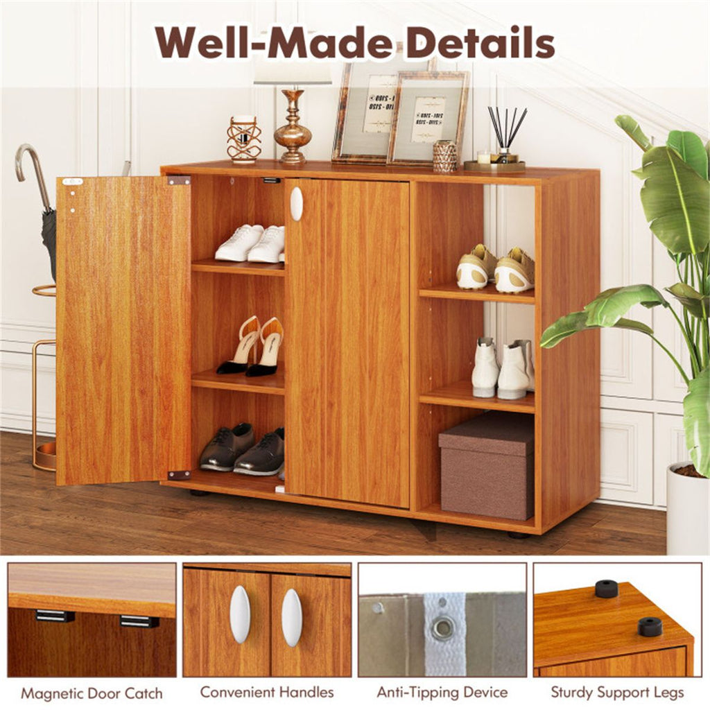 Flexible Shoe Storage with Open and Enclosed Sections