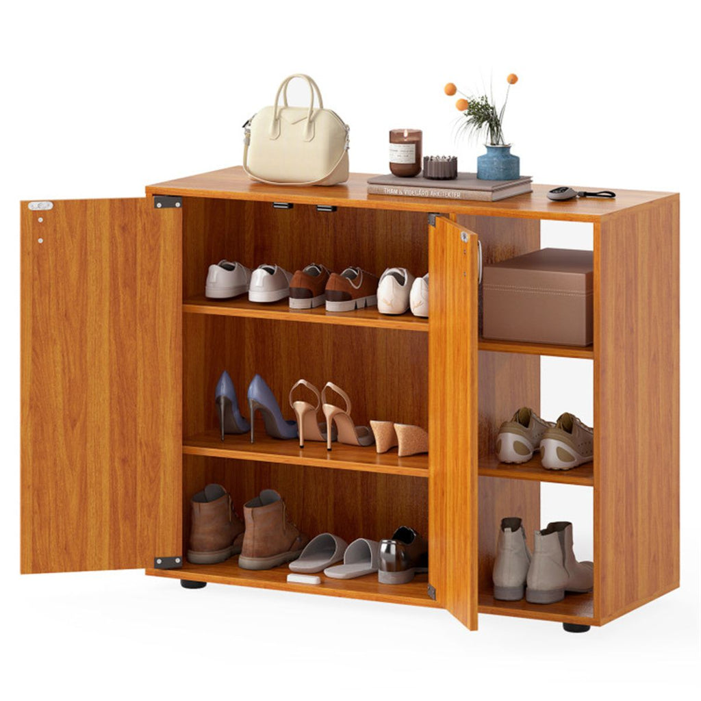 Flexible Shoe Storage with Open and Enclosed Sections