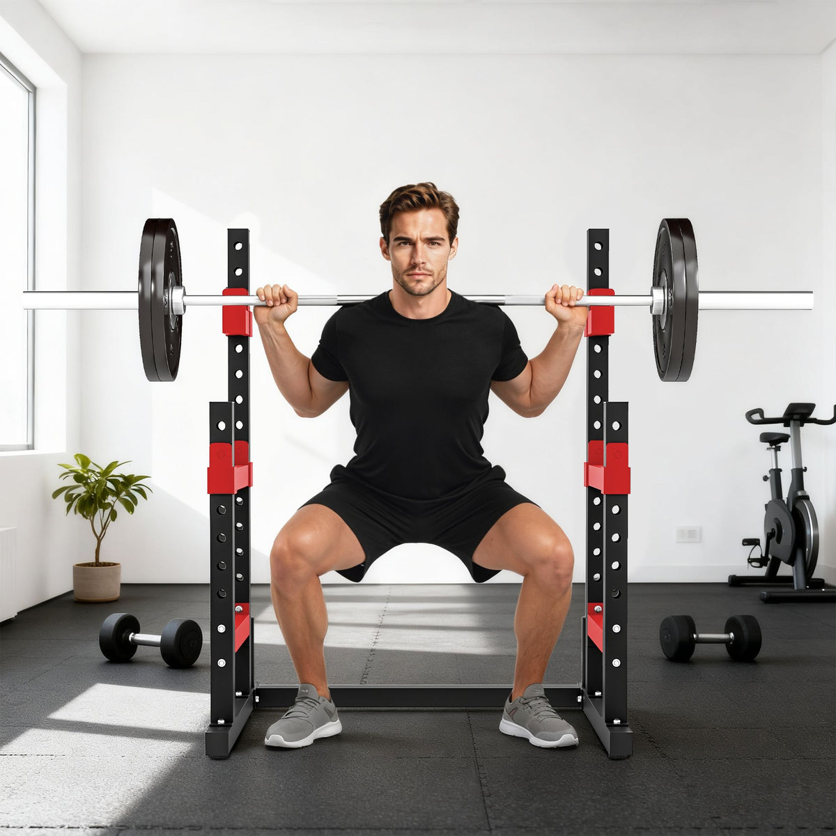 Adjustable Squat Rack for Home Strength Training