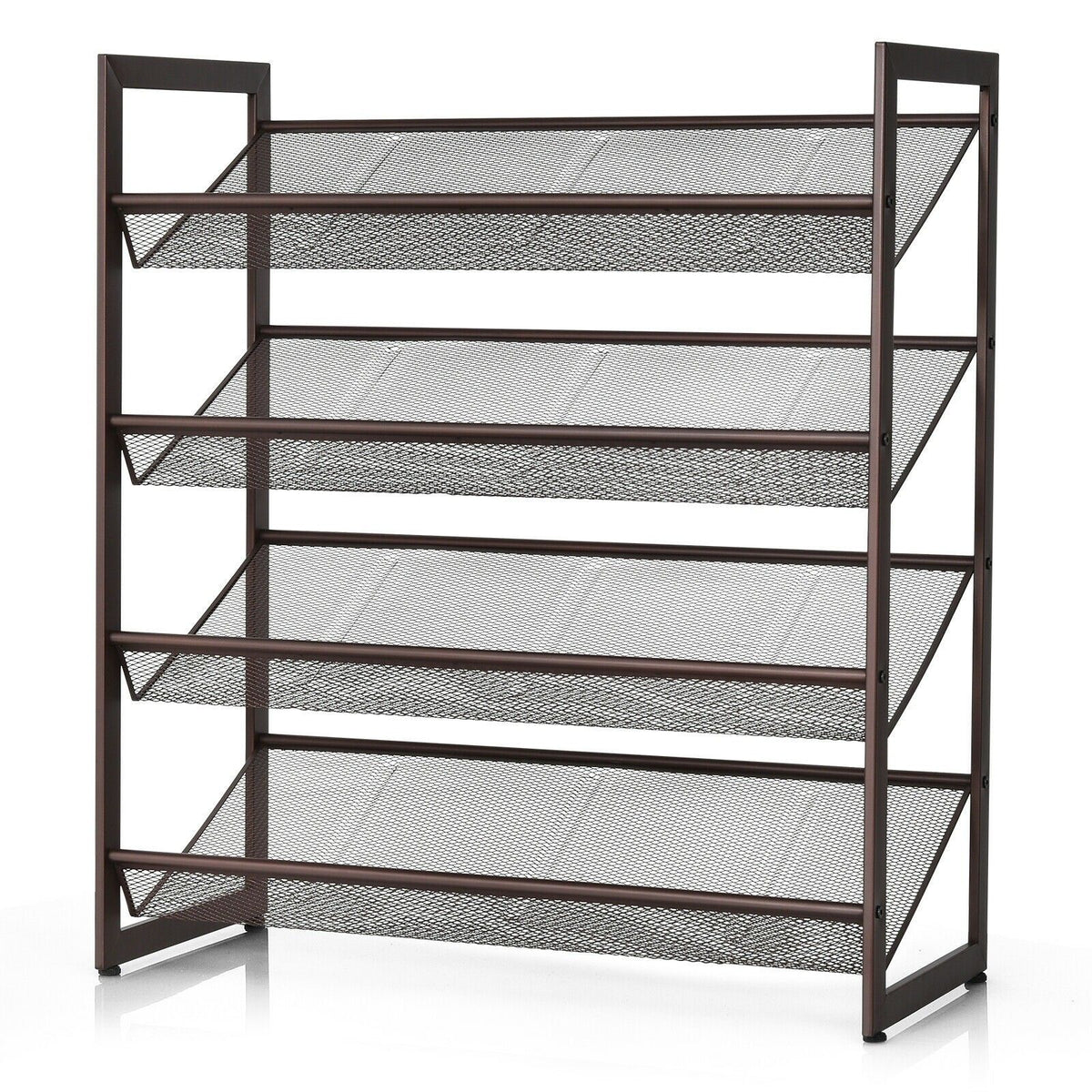 Adjustable to Flat or Slant Shoe Organizer Stand